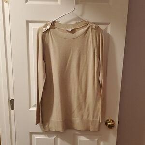 LOFT Cream Crew Neck Sweater